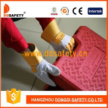 Yellow Reinforced Cow Leather Industrial Safety Gloves